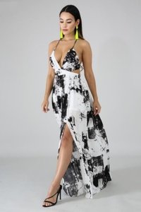 Nuevo verano Boho vestido de diseñador Tie Dye Maxi vestidos para las mujeres señoras de algodón vestido Sexy - Product Image 3