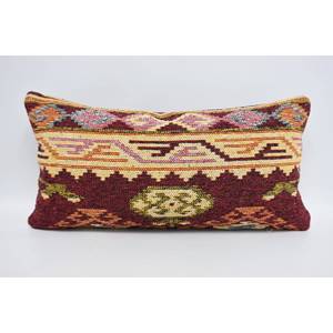 Almohada de lana bordada geométrica 12x24 pulgadas Diseño de lujo beige con patrones de hojas de plantas florales Vintage para coche o hogar - Product Image 5