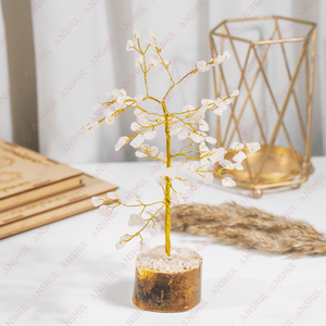 Árbol de cristal curativo de cuarzo rosa de diseño artesanal con 100 chips para decoración del hogar a precio de mayoreo - Product Image 4