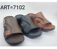 Sandales confortables en cuir véritable de haute qualité pour hommes, semelle en PU, chaussures à enfiler, pantoufles décontractées pour hommes, été, vente en gros 2026