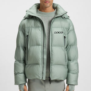 Veste matelassée pour homme, prix d'usine, coque en nylon, isolée, chaude, légère, pour un ajustement décontracté et confortable, prix de gros, col montant - Product Image 1