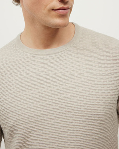 Vente en gros Pull en tricot décontracté à manches longues et col rond de couleur unie pour hommes Pull anti-rétrécissement pour l'hiver avec logo personnalisé - Product Image 3