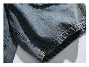 2024 Pantalones cortos con bolsillo para hombre Fit Baggy Jeans Short Dark Denim - Product Image 2