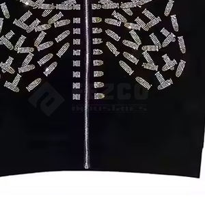 Sudadera con capucha de algodón 100% de peso pesado para hombre de mejor diseño cómoda manga completa con cuello con capucha de diamantes de imitación para invierno - Product Image 6