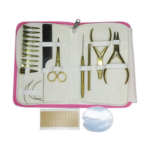 Kit d'outils de pose d'extensions capillaires en acier inoxydable de haute qualité avec accessoires personnalisés, incluant des pinces petites et grandes – Dernier design - Product Image 2