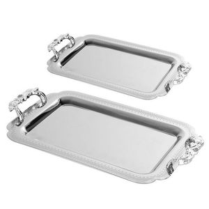 ถาดเสิร์ฟของตกแต่งบ้านถาดโลหะชุบเงินทำด้วยมือ - Product Image 3