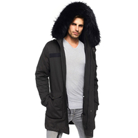 Veste parka d'équitation pour homme, couleur unie, hiver, logo sur le devant, qualité personnalisée, service OEM