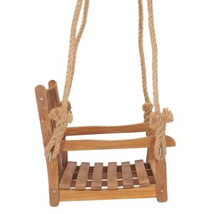 Silla Colgante de Madera de Teca Maciza con Cojín Impermeable, Diseño Moderno para Uso en Interiores/Exteriores, Sala de Estar, Patio, Hotel, Parque - Product Image 3