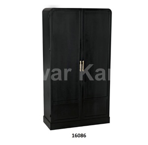 Armarios de aparador pintados a mano de madera de mango negro y metal para el hogar, sala de estar y dormitorio - Product Image 5