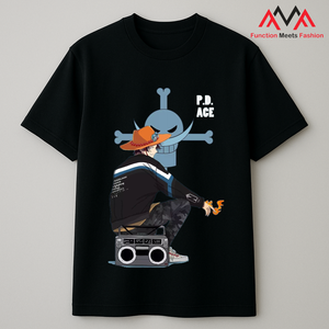 T-shirt noir pour homme FMF, coupe classique, 65% coton + 35% élasthanne, imprimé (impression graphique), décontracté/streetwear/plage, fabrication vietnamienne TC - Product Image 2