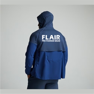 Veste coupe-vent imperméable et respirante avec capuche pliable pour homme, fermeture éclair - Product Image 4