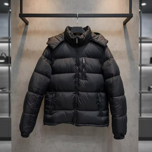 Chaqueta de Invierno Personalizada con Etiqueta Privada, Chaqueta Acolchada con Capucha Desmontable y Cuello Alto, Chaqueta de Calle con Relleno Acolchado - Product Image 1