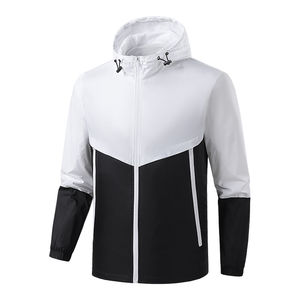 Veste coupe-vent réversible légère en toile enduite, écologique, style urbain, personnalisable OEM pour homme, col montant, service OEM - Product Image 3