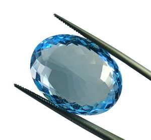 100% naturel londres bleu topaze pierre à facettes de qualité supérieure forme ovale BT pierre taillée pour plusieurs utilisations de bijoux pierres précieuses topaze - Product Image 2