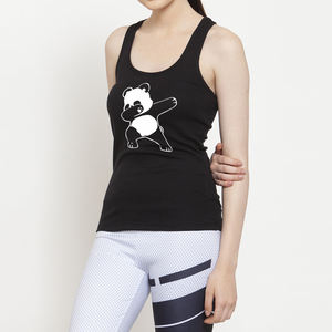 Débardeur personnalisé en fibre de bambou noir pour femmes avec jersey grande taille Style décontracté quantité minimale de commande bas en coton - Product Image 3