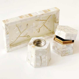 Ensemble élégant de brûleur à bakhoor pour le Ramadan avec des motifs en nacre, décoration d'intérieur pour le Ramadan, brûleur à bakhoor pour une atmosphère parfumée - Product Image 5