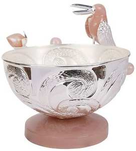 Cuenco para servir con diseño de pájaro único con Base para el hogar, Hotel, restaurante, mesa y vajilla, cuenco para servir frutas y alimentos de Color plateado - Product Image 4