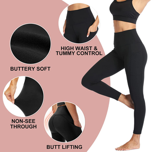 Wholesale Custom High Waisted Sports Workout Yoga Pants <b>Leggings</b> for Women Soft Polyester Gym Fitness <b>Leggings</b> <b>With</b> <b>Pocket</b> - Product Image 5