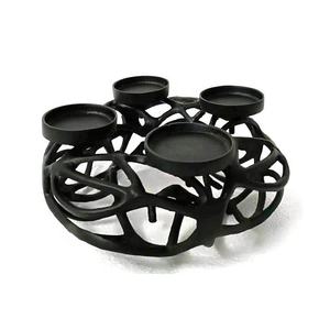 Gorgie High 18th Century Vintage Design Candle Stand <b>Casted</b> Aluminium Black <b>Powder</b> Coat for Indian V Candle Holder Export - Product Image 6