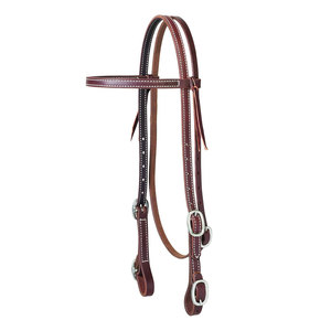 Fancy Acero inoxidable y PU Forma anatómica Suave acolchado Ajustable English Side Pull Horse Brida - Product Image 4