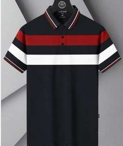 Nuevo Polo de estilo empresarial para hombre para verano, camisetas informales de manga corta, estampado de moda en tela de Jersey, ropa para hombre - Product Image 6