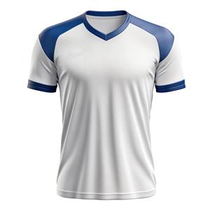 Camiseta de fútbol de poliéster 100% personalizable, manga corta, cuello redondo, secado rápido, servicio OEM para nombre de jugador, conjuntos de logotipo frontal - Product Image 5