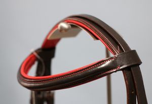 Turners Superbe bride d'équitation Cavesson en cuir noir avec rênes Bride de cheval en cuir véritable multicolore chaud - Product Image 2