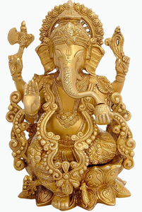 Estatua Decorativa de Ganesh Ji Hecha a Mano en Latón de Calidad de Exportación para el Hogar, Oficina y Escuela al Mejor Precio - Product Image 3