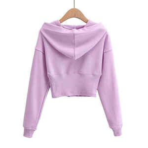 Pull-over élégant d'hiver, ample, respirant, tendance, personnalisable, à épaules tombantes, couleur unique, sweats à capuche respirants pour femme - Product Image 2