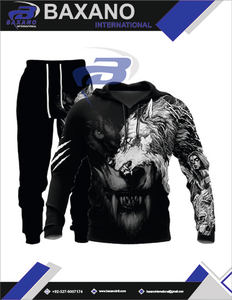 Men's Unisex Winter Hooded Casual <b>3D</b> Animal Wolf Tracksuit with Lightweight Windproof Pullover <b>Hoodie</b> Customized Design - Product Image 4