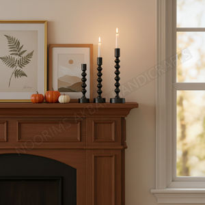 Bougeoirs modernes en aluminium, lot de 3, décoration de centre de table de fête de mariage, design fait main, finition noire, qualité d'exportation, nouvel arrivage - Product Image 5