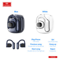 Earldom earphone gantung nirkabel, earphone Bluetooth konduksi tulang biru, earphone lari olahraga jangkauan Ultra panjang