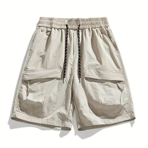 Pantalones Cortos de Verano para Hombre, de Poliéster/Algodón de Secado Rápido, Cintura Elástica, Corte Holgado, Múltiples Bolsillos, Ligeros, Frescos y Transpirables, TWILL - Product Image 1
