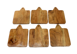Wholesale Custom Acacia Wood Cheese Board Cutting Block Chopping Boards with Handle for Serving Food <b>Set</b> of 4 Chopping Boards - Product Image 6