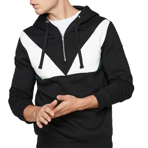Hombres Casual 100% Algodón Térmico Media Cremallera Streetwear Sudaderas Personalizable Colorblock Panel Bordado Invierno Temporada Comodidad - Product Image 1