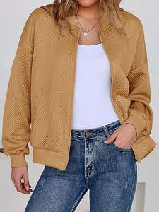 Blouson Bomber Léger pour Femme avec Fermeture Éclair, Vêtement d'Extérieur Casual avec Poches pour le Printemps et l'Automne - Product Image 2