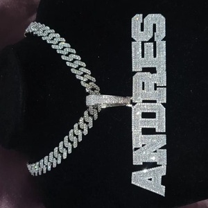 Hip Hop Name Pendant D Color VVS Moissanite diamond 925 Silver Pendant Pendants Pass Diamond <b>tester</b> Luxury fine Jewelry - Product Image 2