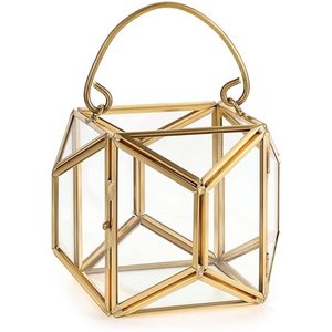 Candle Lantern <b>Gold</b> with Mercury Glass Set of 2 Candle Holder for Home Decor and Party Decor Antique Finished Glass Terrarium - Product Image 5