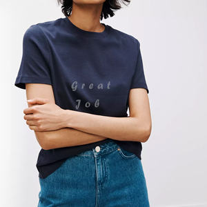 T-shirt tricoté en coton 100% de haute qualité pour femmes T-shirts décontractés pour jeunes femmes imprimés imprimés orientés vers l'exportation fabriqués au Bangladesh - Product Image 2