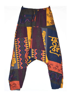 Pantalon sarouel Aladdin Hippie à cordon pour homme Pantalon ample à entrejambe 2 poches latérales Pantalon extensible à la taille - Product Image 1