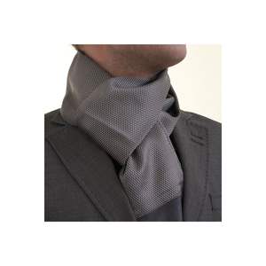 Anthracite Gray Silvery Elegant Patterned Jacquard Woven <b>Wool</b> Double Sided <b>Scarf</b> - Product Image 2