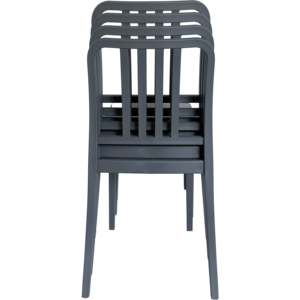 Juego de 4 Sillas de Comedor Modernas de PP con Respaldo Vertical, Apilables, para Uso en Interiores y Exteriores, Múltiples Opciones de Color - Product Image 6
