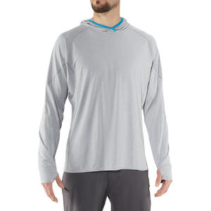 เสื้อใส่ตกปลาของผู้ชายระบายอากาศได้ดีเสื้อโพลีเอสเตอร์มีฮู้ดขนาด UPF 50 + 2023 - Product Image 1