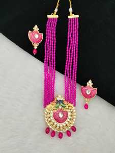 Juego de collar Kundan con motivo de pavo real inspirado en Rajasthani y Mughal de estilo étnico, diseño personalizable de latón pesado para pedidos a granel - Product Image 4