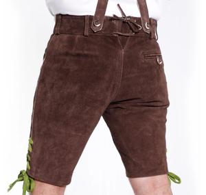 Lederhosen ของแท้เลเดอร์โฮเซ่นแท้สไตล์เยอรมันสีน้ำตาลวอลนัทสำหรับผู้ชาย - Product Image 6