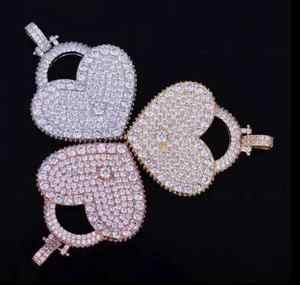 Pendentif en argent sterling plaqué or rose de luxe, serti de diamants de laboratoire brillants, coupe brillante, hip hop, pendentifs fins, breloques - Product Image 5