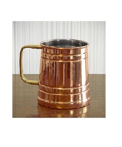 Taza de cobre Moscow Mule de 16 Oz con acabado brillante, taza para servir vino y cerveza, con mango, nueva, a la venta - Product Image 1