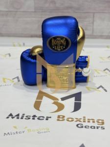Gants de boxe Pro Blue Gold Edition No Boxing No Life Training & Fight Gear Gants de boxe à lacets personnalisés - Product Image 4