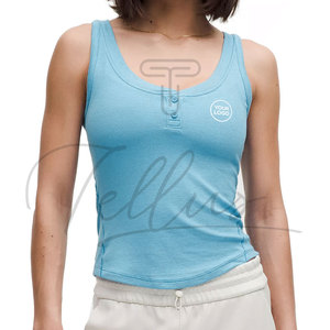Best Quality Custom Design Women's Streetwear Tank <b>Tops</b> with Hole Detail 100% Cotton Custom Logo - Product Image 5