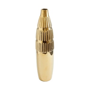 <b>Unique</b> Waves Design Cast Aluminum Flower <b>Vase</b> with Natural Brass Finishing Floor and Table Decorative Flower <b>Vase</b> - Product Image 5
